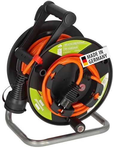 Brennenstuhl Garant G Bretec IP44 Gartenkabeltrommel 23+2m | Kabel in orange, Spezialkunststoff, kurzfristiger Einsatz im Außenbereich, Made in Germany