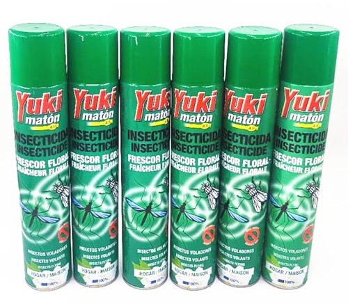 Yuki Insecticida Repelente de Mosquitos, Paquete de 6 Sprays (6)