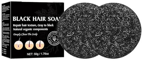 Genérico Champú Sólido Anticaída | Pack De 2 Solid Shampoo Bar | Champú Oscurecedor De Canas | Jabón Para Nutrir El Cabello Barbas