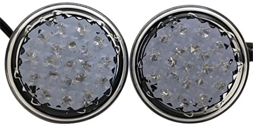 Hikneccty Weiße Linse E8 LED Motorrad vorne hinten Blinker Universal Motorrad ATV Runde Blinker Lampe Licht für Harley Bobber kawasaki