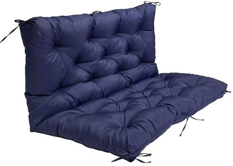 Dickes, rutschfestes Outdoor-Schaukelkissen, Ersatz für 2- und 3-Sitzer-Gartenbank, überfüllte Terrassenmöbel-Kissen mit Rückenlehne für Loungesessel, wetterfeste Matten im Lieferumfang enthalten
