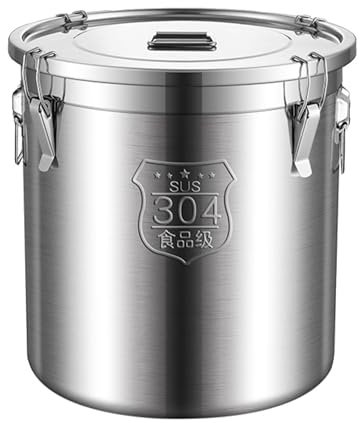 MAAOBR Contenitori per Alimenti in Acciaio Inox con Coperchio E Robusto Morsetto di Bloccaggioper Cucina Domestica, Bar, Ristoranti(21L)