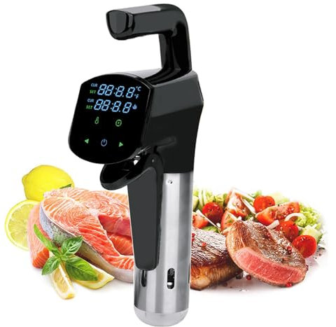 CHANGLKJ Fornello Sous Vide, Macchina per Cottura Lenta a Bassa Temperatura con Touch Screen LCD, Controllo Accurato del Tempo della Temperatura E Impermeabile IPX7, Pompa di Circolazione Max 11L