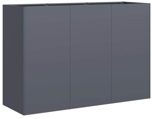 vidaXL Fioriera Antracite 120x40x80 cm in Acciaio Laminato a Freddo, Vaso per Piante, Supporto per Piante, Letto rialzato, Supporto per fioriera