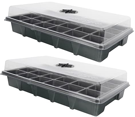 BAZEITFLOW Bandeja de Germinación de Plantas 24 Celdas con Tapa, 2 Piezas