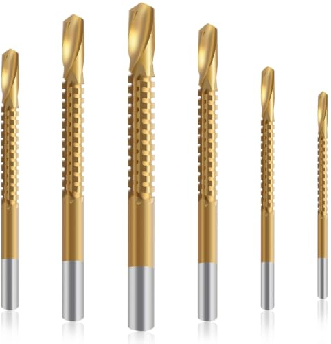 KEWAYO Sägezahnbohrer, 6 Teile des männlichen Cuntersink -Wasserhahnbohrers,HSS 3–8 mm Zimmermanns-Bohrer, Spiralsäge-Bohrer für Holz, Stahl, Metall, Kunststoff, Schraubenlochsäge (6)