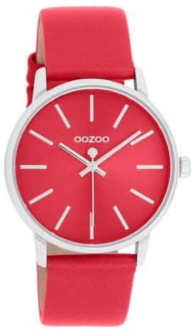 Oozoo - Timepieces Damen Uhr | Armbanduhr Damen mit Lederarmband | Moderne Uhr für Frauen | Edle Analog Damenuhr in rund (36mm Gehäuse)