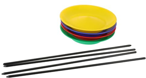 FIXOSHEE Jonglierteller-Set Mit Handstäben Aus Kunststoff Teller Drehen Für Zirkusteller Für Geschicklichkeitstraining Rotierende Spielzeugteller Für Jonglier-Performance