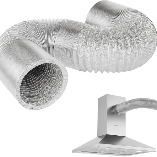 TECHZOCO Tubo de ventilación flexible, Conducto salida aire, Manguera de extracción de aire, tubo Acondicionado Portátil, Tubo Secadora, Aluminio, 3 Metros Largo x 10 cm diámetro