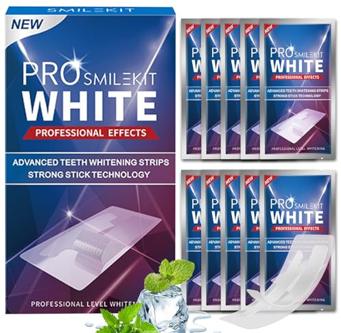 28 Pezzi Kit Sbiancamento Denti, Strisce Sbiancanti Denti, Strisce Efficaci, Per Uso Serale, Risultati Graduali, Ideale Per Viaggi