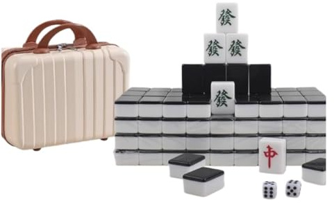 Mah Jong Set Mahjong Spiel Set Mah Jong Mahjong 144 Spielsteine Handspiel Party Versammlung Mahjong mit Box Chinesisches Mahjong