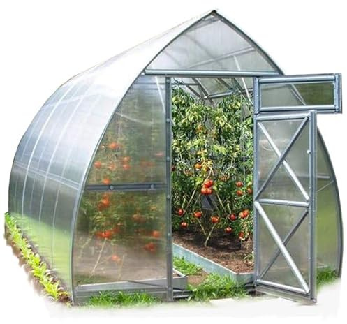 Serra Premium con copertura in policarbonato alveolare da 4mm Tunnel per coltivazione orto piante giardino (Acciaio, 3x2m - 4mm)