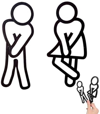 WC-Schild für Badezimmer, Aufkleber WC Toiletten Set Damen + Herren Schild, Türschild Toilette Aufkleber Tür, WC-Schilder, Toilettenschilder, Nicht selbstklebend