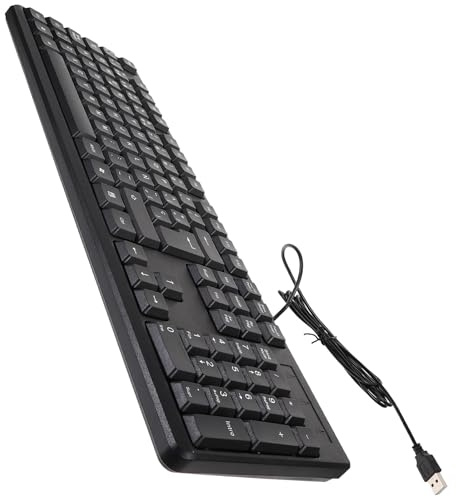 Zerodeko Clavier USB Filaire de Bureau Pratique en Abs 104 Touches Pleine Taille et Pavé Numérique pour Usage Bureau la Maison