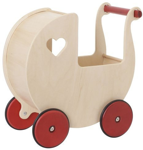 MOOVER Maxi Puppenwagen natur aus Holz / dolls pram natural