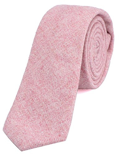 DonDon Herren Krawatte 6 cm Baumwolle einfarbig kariert und gepunktet meliert
