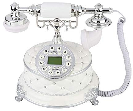 ASHATA Retro Telefon Vintage Antik Wählscheibe Analog Festnetztelefon Schnurgebunden FSK DTMF Multifunktion IP Home Telefon für Büro Hause
