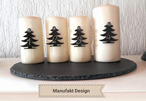 Manufakt-Design Franken Kerzendeko Adventskranz Bastelartikel Adventszahlen Motiv Baum Edelrost