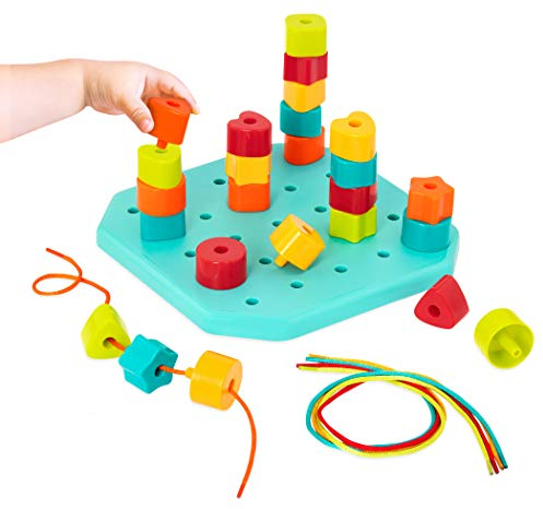 Battat – Count & Match Stecktafel – Peg Board für Kleinkinder – Stapelbares Peg Board Set – Spielzeug für feinmotorische Fähigkeiten – Therapie-Spielzeug, 31-Teile – 2 Jahre +