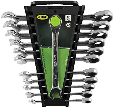JBM - SET DE 12 LLAVES COMBINADAS CON TRINQUETE