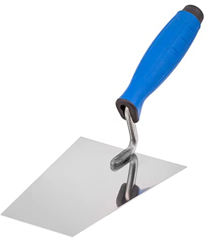 Mivos Cazzuola Trapezoidale 160 x 75 mm in Acciaio Inox - Spatola a Forma di Trapezio con Impugnatura in Gomma - Cazzuola per Intonaco Stucco e Lavori di Muratura - Prodotto in UE