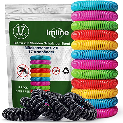 Mückenschutz Armband (17 Stück) Anti Mückenarmband zum Schutz gegen Mücken Camping wandern Zubehör