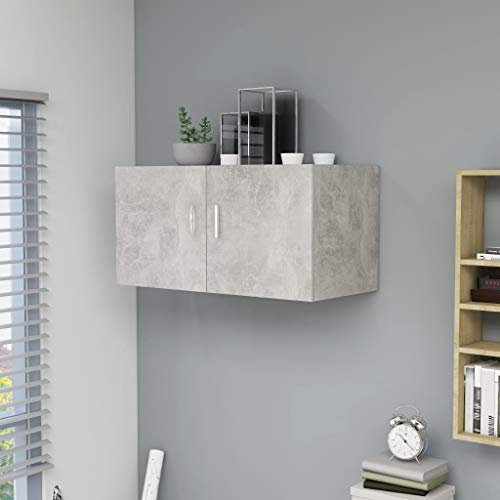 Keketa Mueble de baño con armario de pared, mueble de cocina, mueble de baño, suspendido, gris, hormigón, 80 x 39 x 40 cm, de aglomerado