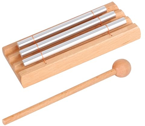 LIEKE Chime 3 Ton Klangstab für Yoga Meditation Klangheilung, Holz Hand Glockenspiel Glocken Percussion Instrument für Lehrer Klassenzimmer Management Tool