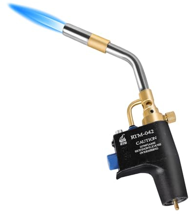 RTMMFG MAPP Propane Torch Gas High-Intensity Trigger Start Heavy Duty Plumbing Soldering Brazing Blow for Welding, Machine Maintenance, Barbecue Gas Cylinders not Included