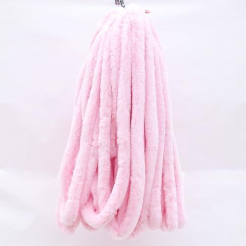 Wambere 5 m 5 cm Kunstfell Band Kunstfell Bordüre Kunstpelz Kunstfell Band Dekoband Handwerk Plüschband Kleidung Liefert Für DIY-Handwerksnähen, Geschenkdekoration, Kleiderdekoration,Rosa