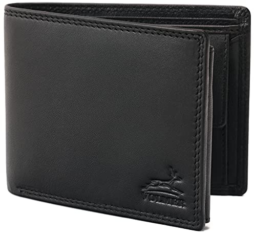 FA.Volmer ® Portefeuille en Cuir pour Homme avec Protection RFID I Double Couture Extra Stable I 9 Compartiments pour Cartes I Format Paysage I VO11 RFID Noir
