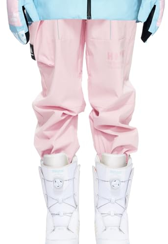 HIGH EXPERIENCE Skihose, Snowboardhose, wasserdicht, isoliert, Baggy, winddicht, Wandern, Winter, warm, für Damen und Herren, Rosa, Größe M