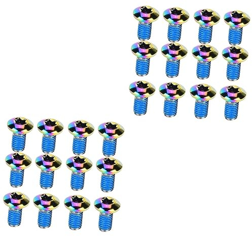POPETPOP 12pcs Titanium Steel Brake Pad Screws Disc Brake Fixing Screws for Mountain and Road Easy Installation Strong Corrosion Resistance Seven Vibrant Colors