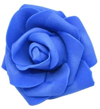 ZFISH 20 Stück 6 cm große PE-Schaumrosen, künstliche Blütenköpfe für Hochzeitsfeier-Dekoration, DIY-Kränze, dekoratives Heimbastelzubehör, F09 Königsblau, 50 Stück
