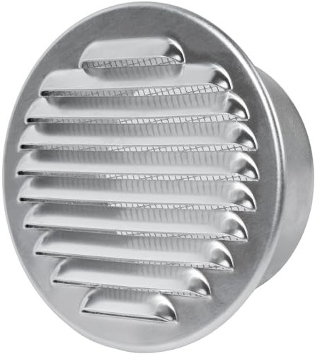 Repa Market 6 Inch (150 mm) Aluminium Round Air Vent Cover/Extractor Fan Vent Cover/Louvered Vent Cover with Mesh Screen/Air Intake & Exhaust Ventilation Grill for HVAC Systems and Ducting