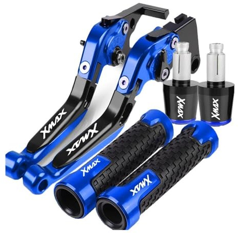 Accesorios De Motocicleta Palancas De Embrague De Freno Plegables Ajustables Puños De Manillar Extremos Para Yama&ha XMAX 125 X-MAX 250 X MAX 400 2021 2022 2023 2024(Azul)
