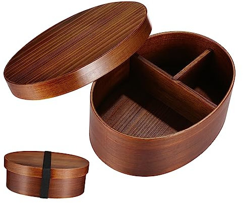 Amosfun Lonchera De Madera Retro Apta Para Alimentos Fácil De Transportar 501-800 Ml