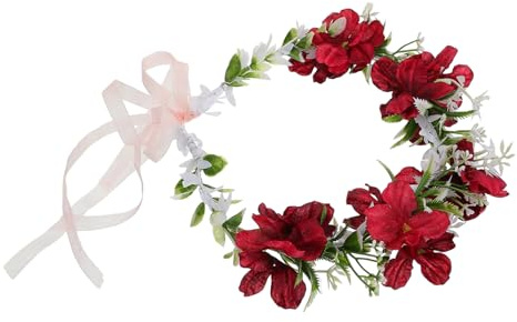 LIFKOME Cerchietto Floreale Per Capelli Donna Corona Di Fiori Da Sposa Elastico Regolabile Fascia Fiori Finti Elegante Accessori Per Capelli Per Donne Ragazze e Spose