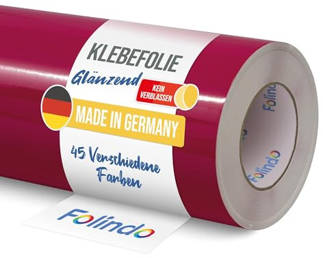 FOLINDO Möbelfolie selbstklebend Glanz Vinyl - langlebige Möbel Klebefolie 041 Pink 5 m x 63 cm - Klebefolie Küche - selbstklebende Folie Möbel - moderne Schrankfolie versch. Größen