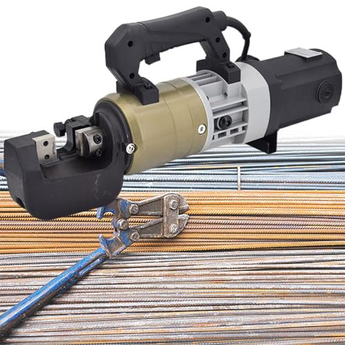 GESAIDES Elektrischer Bewehrungsstahlschneider, Tragbare Hydraulische Bewehrungsstahl-Trennmaschine mit 1800 W, mit Backenklingen, Schneidet Bewehrungsstahl in 2–5 Sekunden,6to28mm