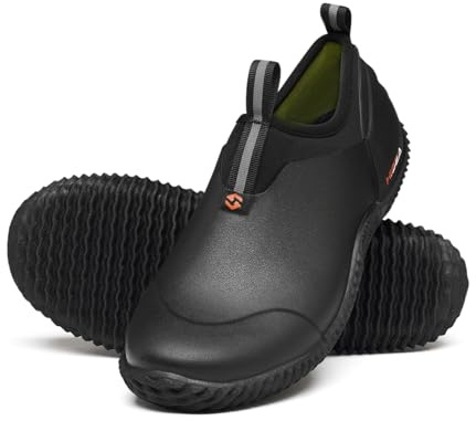 HISEA Waterproof Garden Shoes for Women Neoprene Slip-On Rubber Rain Footwear Short Ankle Booties