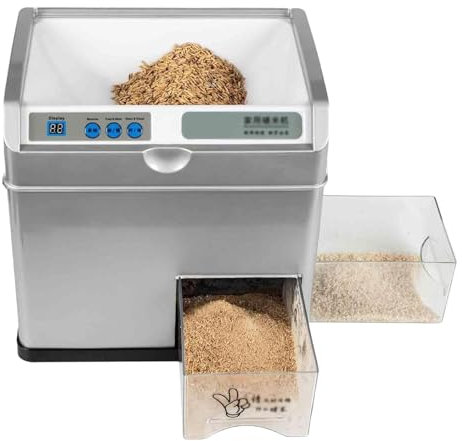 pealiritansemen Household Rice Milling Machine, Automatic Rice Sheller Machine, For Grind Brown Rice Into Germ Rice/Refined Rice, Electric Rice Dehuller, For Home, Farm, Mill