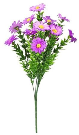 Ramo conmemorativo de flores artificiales de seda para cementerio de flores de cementerio de plástico sintético para colgar ventanas, centros de mesa, decoración para bodas, color morado, talla única