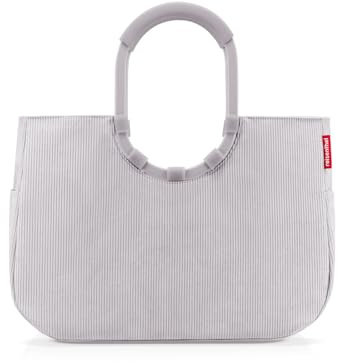 reisenthel loopshopper L cord grey – Stabile Tasche mit praktischen Fächern aus recycelten PET-Flaschen – Charmantes und wasserabweisendes Design
