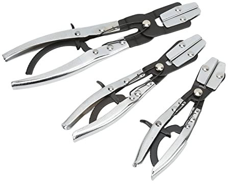 3Pcs/Set Hose Pinch Off Pliers, Automatic Locking Length 8in 10in 12in Carbon Steel, Wash Automotive Drain Hoses, Pipe Clamp Set Ideal for Fuel Line Coolant Servicing