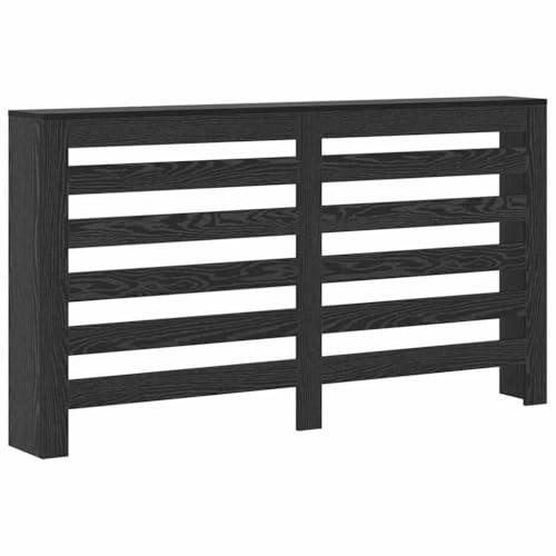 vidaXL Cubierta de Radiador Roble Negro 149 x 20 x 82 cm, Cubierta Elegante para Radiador de Sala, Diseño Moderno, Accesorio Chido para Casa, Distribución de Calor Funcional
