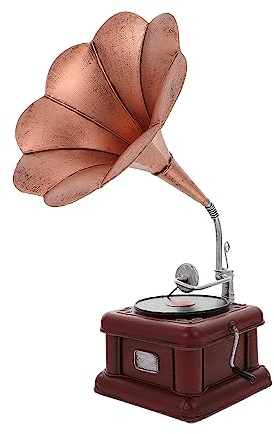 FUNOMOCYA Elegant Retro Gramophone Ornaments Wall Decor Iron Craft Christmas Party Decor Home Taste Enhancer