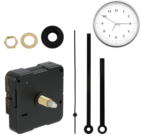 EceoThsy Kit de Movimiento para Relojes de Pared Silencioso, Mecanismo de Reloj DIY con Diseño Ergonómico, Fácil de Instalar, para Reparación y Creación de Relojes, Material Duradero, Color Negro