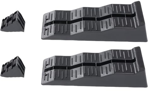 Asixxsix 2Pcs campers Levelers, Heavy Duty 11000LBS Load Capacity RV Leveling Blocks Ramp, Anti Slip 3 Steps Adjustable RV Leveler Block for Travel Trailer Easier & Faster Leveling (with Bag)