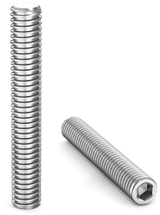 MejaRizon Madenschrauben 10 Stück, Gewindestifte M6 x 40 mm DIN 913 / ISO 4026 mit Innensechskant (ISK) und Kegelkuppe, Wurmschrauben Sechskantschraube Edelstahl A2 V2A VA Silber Rostfrei